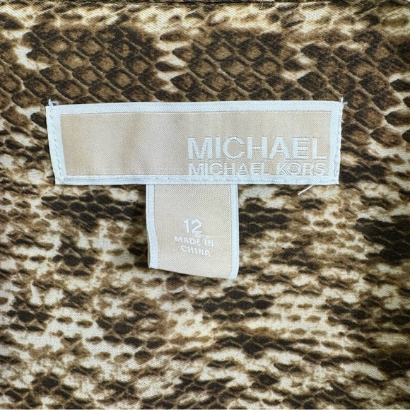 Michael Michael Kors‎ animal snake Print size 12 long sleeve wrap style blouse - Picture 5 of 9